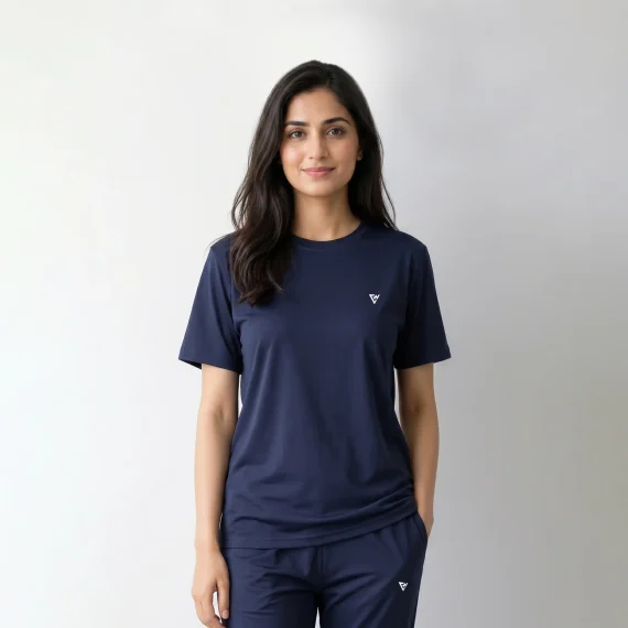 Women's Navy Blue Casual Co-Ord Set